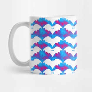 White Bats And Bows Blue Pink Mug